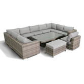 Phoenix 8 Piece Rattan Garden Furniture DINING SET - WITH RISING TABLE ..Delivery in 3-7 working days